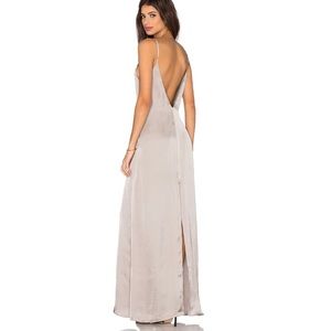 Show me your mumu jolie silky slip dress silver